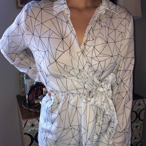Missguided Romper-black and white